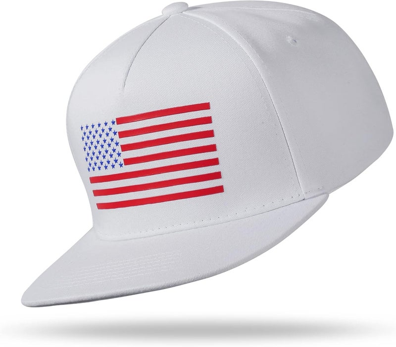 UALON Baseball Cap, Snapback Trucker Hat for Men & Women with American Flag and Adjustable, Breathable Mesh, Flat Bill Hats - Image 2